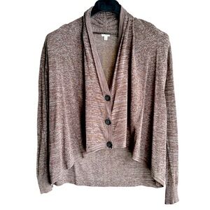 Hinge Brown Cardigan / Shrug Lightweight & Airy 100% Cotton Oversized S